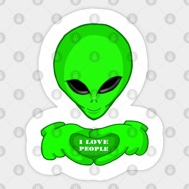 Alien head love people Sticker by TheEndDesign